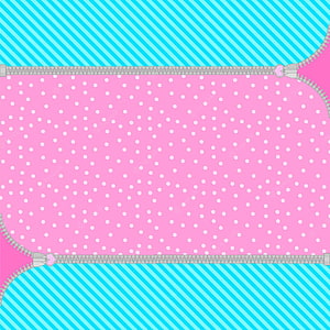 Cute Pink Polka Dot and Cyan Striped Zipper Frame Design HD phone wallpaper