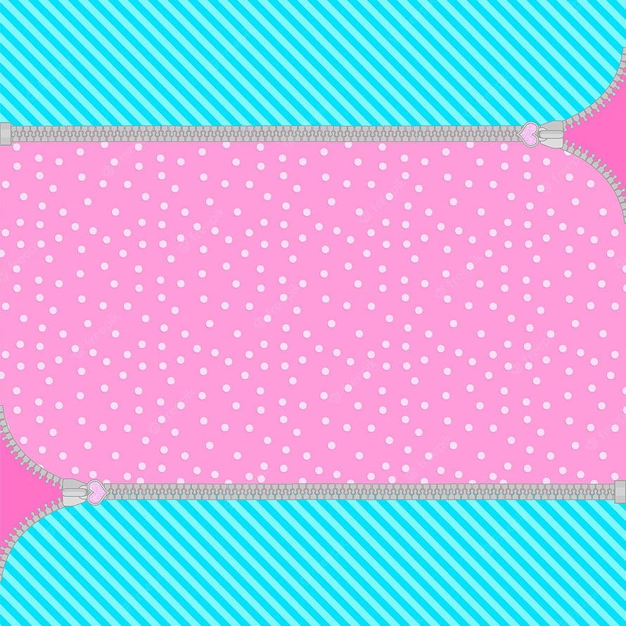 Cute Pink Polka Dot and Cyan Striped Zipper Frame Design HD phone wallpaper