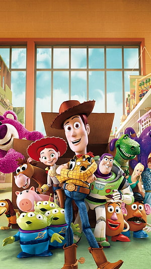 Toy Story 3 Character Group Portrait in Sunlit Daycare Classroom HD phone wallpaper