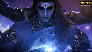 Shiva from Smite Channeling Cosmic Energy with Serpent Adornments HD wallpaper