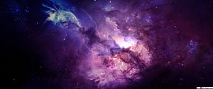 Vivid Purple and Blue Cosmic Nebula with Star Fields and Gas Clouds HD wallpaper