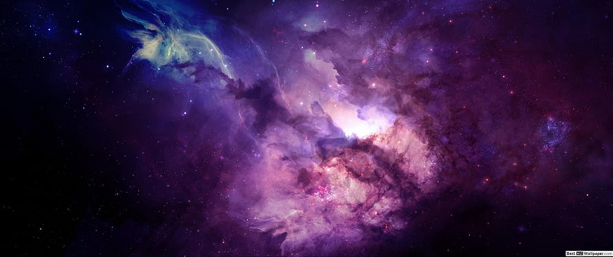 Vivid Purple and Blue Cosmic Nebula with Star Fields and Gas Clouds HD wallpaper