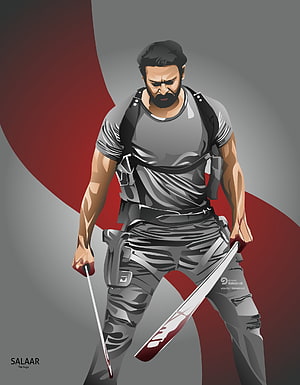 Salaar The Saga Character Art of Saaho with Dual Blades HD phone wallpaper