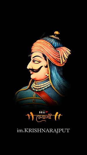 Maharana Pratap Singh Rajput Warrior Portrait in Traditional Turban and Ornate Jewellery HD phone wallpaper