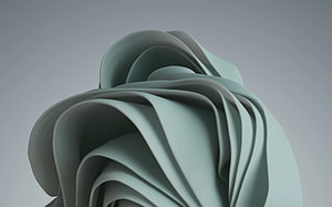 Abstract 3D Grey Fabric Sculpture with Soft Minimalist Waves HD wallpaper