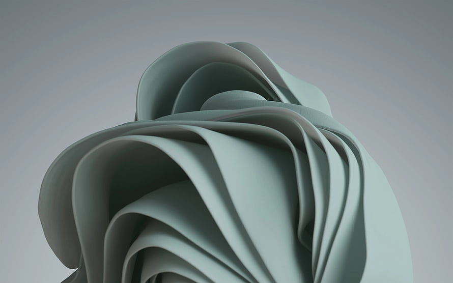 Abstract 3D Grey Fabric Sculpture with Soft Minimalist Waves HD wallpaper