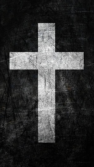 Grunge Christian Cross on Dark Textured Background HD phone wallpaper