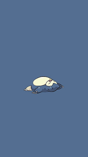 Slaking Lying Down Minimalist Illustration on Solid Blue Background HD phone wallpaper