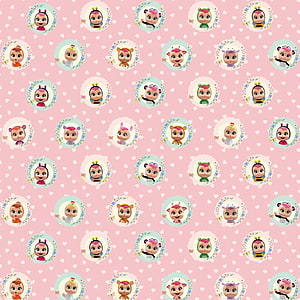 Cry Babies Character Pattern on Pink Heart Background HD phone wallpaper