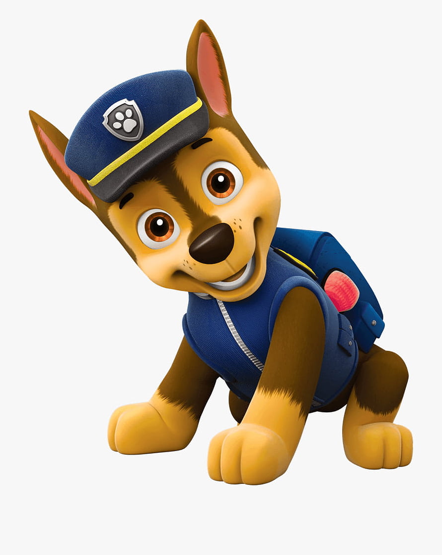 Chase from Paw Patrol in Blue Police Uniform and Cap, 3D Animated Puppy Character HD phone wallpaper