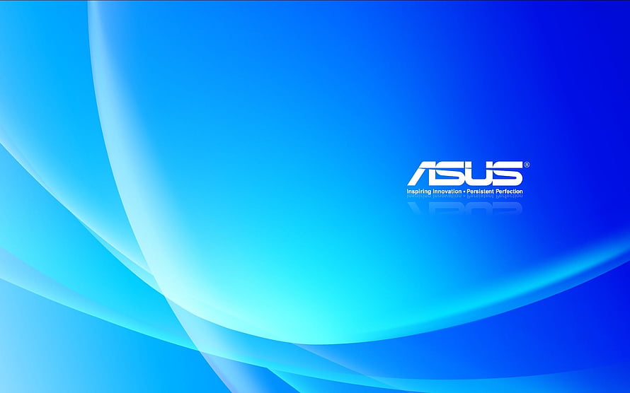 Asus Blue Abstract Wave Wallpaper with Corporate Logo and Gradient Background HD wallpaper