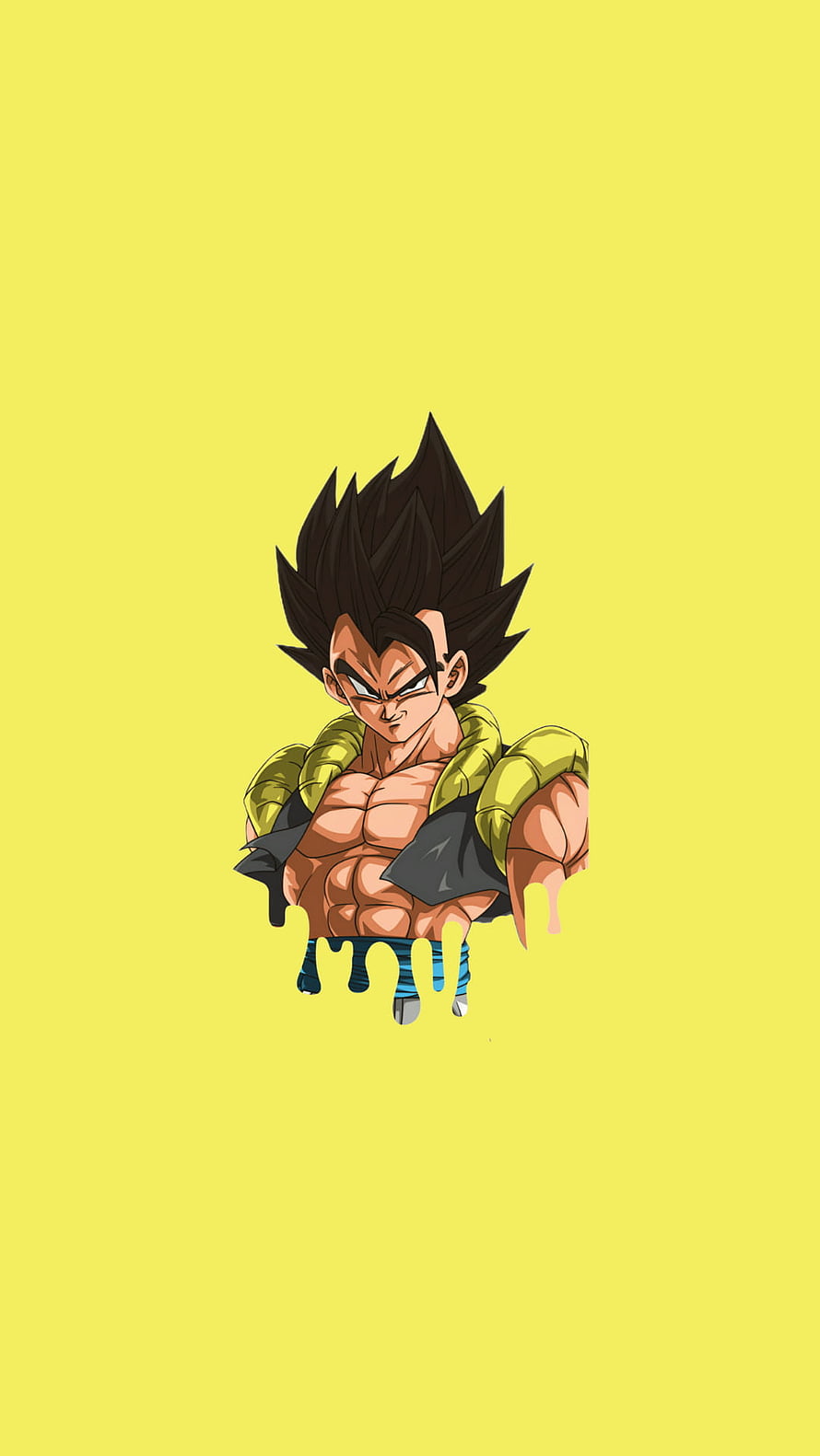 Vegeta Super Saiyan 4 Bursting Through Yellow Background Dragon Ball Z Anime Illustration HD phone wallpaper