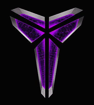 Kobe Bryant Black Mamba Logo with Purple Wireframe Design on Black Background HD phone wallpaper