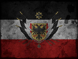German Empire Imperial Flag With Black Eagle Coat of Arms and Iron Cross Emblem HD wallpaper