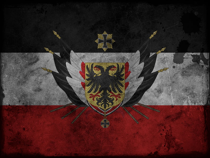 German Empire Imperial Flag With Black Eagle Coat of Arms and Iron Cross Emblem HD wallpaper