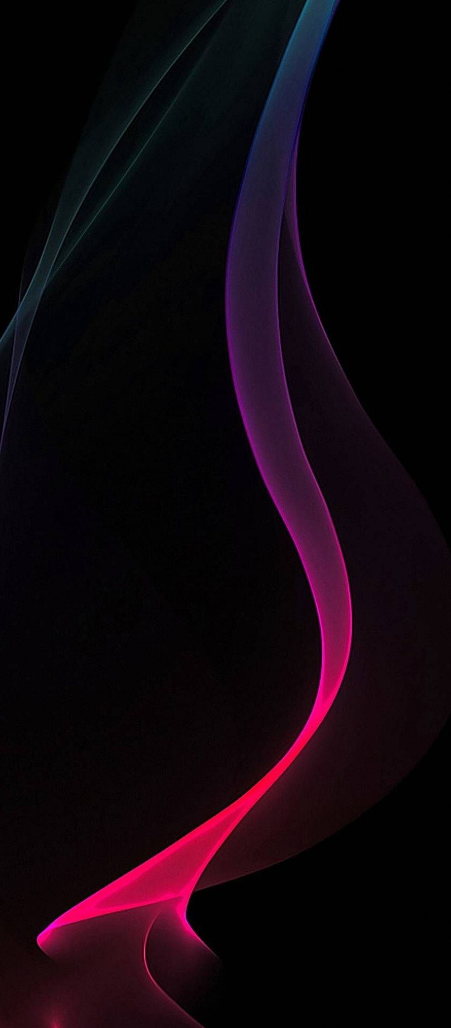 Glowing Neon Ribbons Abstract Dark Background with Pink and Purple Flowing Light Trails HD phone wallpaper
