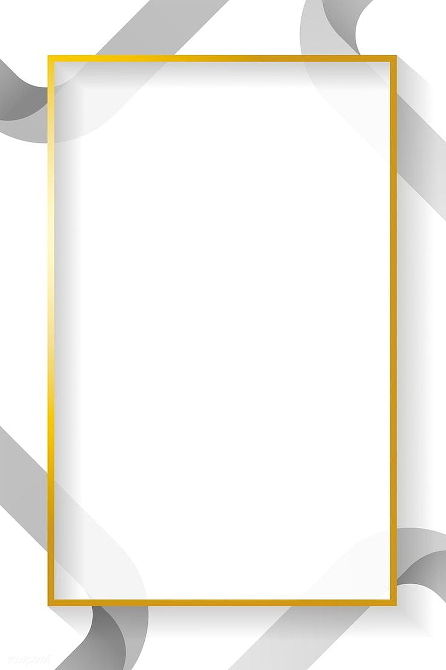 Minimalist Gold Frame Template with Abstract Grey Ribbon Background HD phone wallpaper