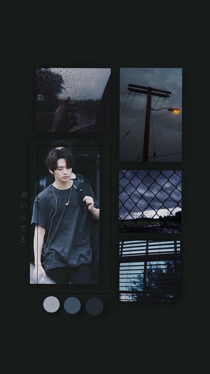 Stray Kids Lee Know Moody Aesthetic Collage with Rainy Urban Scenes HD phone wallpaper