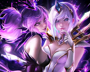 Lux and Dark Lux Fantasy Artwork by Sakimichan HD wallpaper