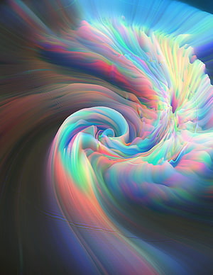Iridescent Abstract Swirl with Flowing Pastel Colors and Digital Art Texture HD phone wallpaper