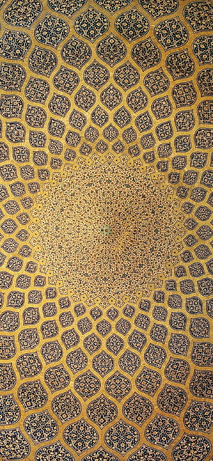Sheikh Lotfollah Mosque Dome Interior with Intricate Islamic Geometric Patterns HD phone wallpaper