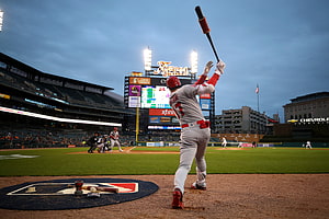 Shohei Ohtani mid-swing at Angel Stadium during a Los Angeles Angels game HD wallpaper