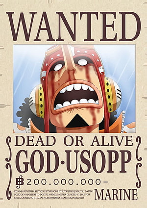 One Piece Usopp Wanted Poster with Marine Bounty and Anime Art Style HD phone wallpaper