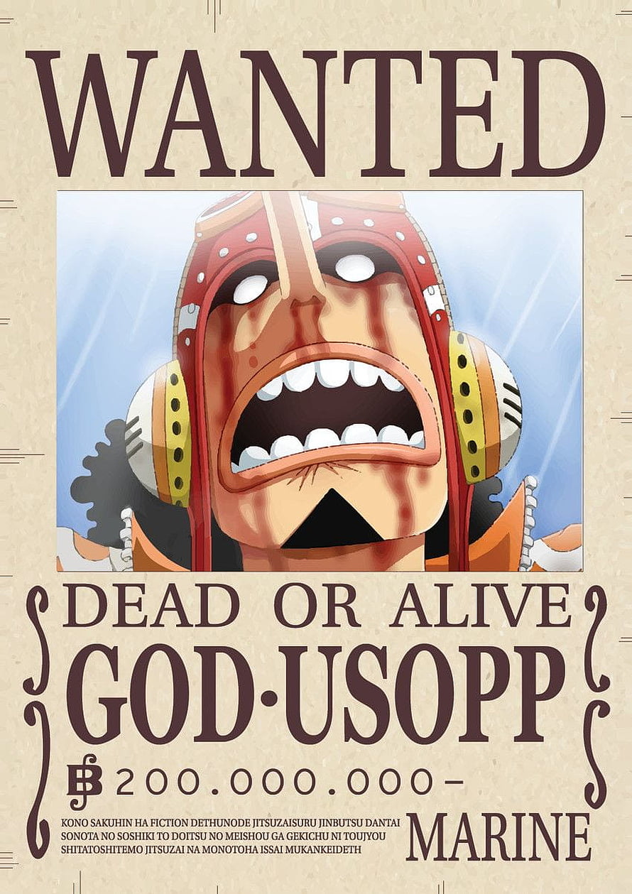 One Piece Usopp Wanted Poster with Marine Bounty and Anime Art Style HD phone wallpaper