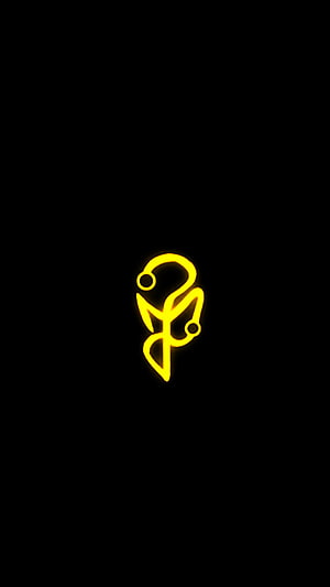 Ordem Paranormal Glowing Yellow Symbol on Black Background HD phone wallpaper