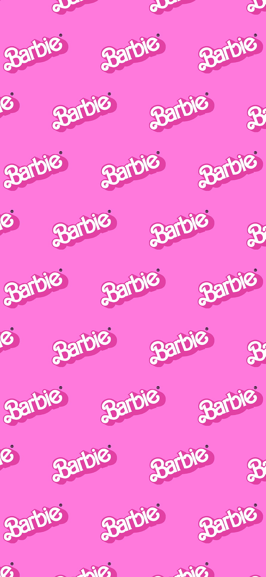Barbie Logo Pattern on Vibrant Pink Background HD phone wallpaper