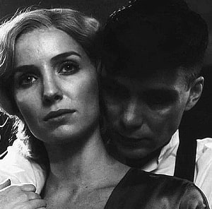 Tommy Shelby and Grace Blackwood in Black and White Portrait HD wallpaper