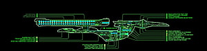 Star Trek Starship Schematic Diagram with Green Holographic Labels HD wallpaper