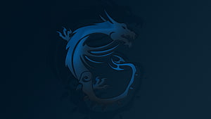 MSI Dragon Gaming Laptop Blue Dragon Logo Dark Minimalist Wallpaper HD wallpaper