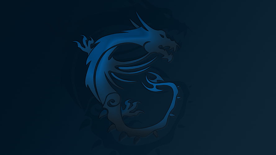 MSI Dragon Gaming Laptop Blue Dragon Logo Dark Minimalist Wallpaper HD wallpaper