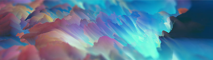Vibrant Abstract Digital Art with Flowing Purple and Cyan Gradients HD wallpaper