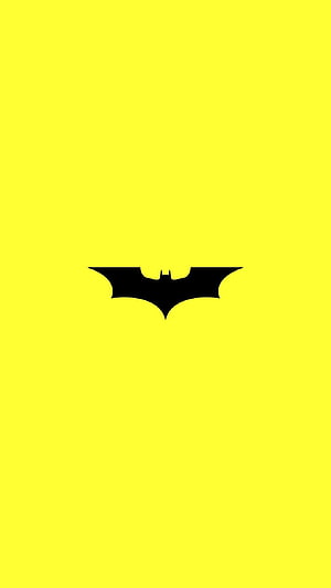 Minimalist Batman Symbol on Vibrant Yellow Background, Batman Logo Black And Yellow Batman Logo Black And Yellow Wa. Cartoon , Batman , Batman , Batman Aesthetic HD phone wallpaper