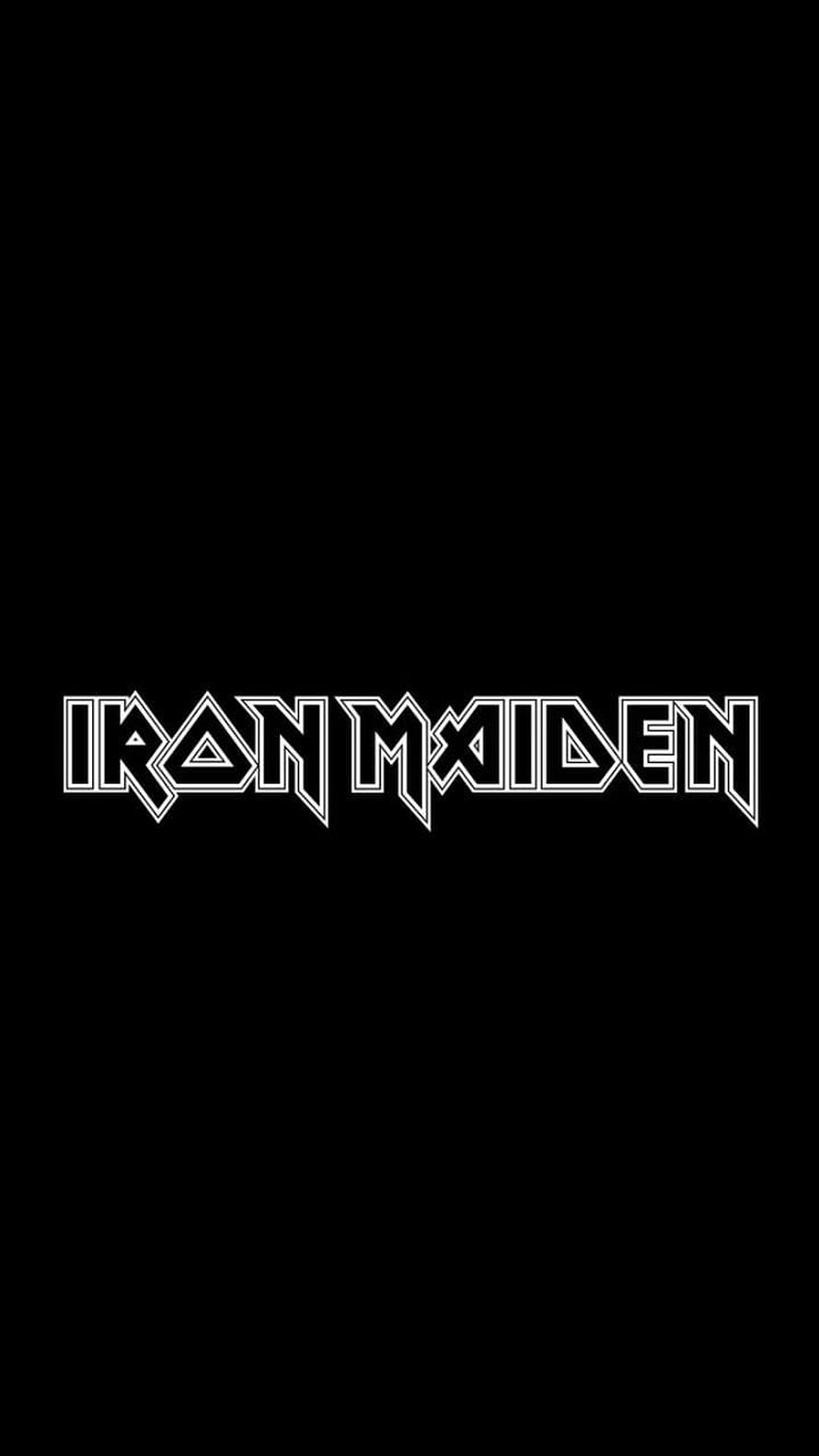 Iron Maiden Classic Logo on Black Background HD phone wallpaper