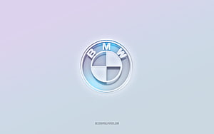 BMW 3D Emblem on Soft Lavender Gradient Background HD wallpaper