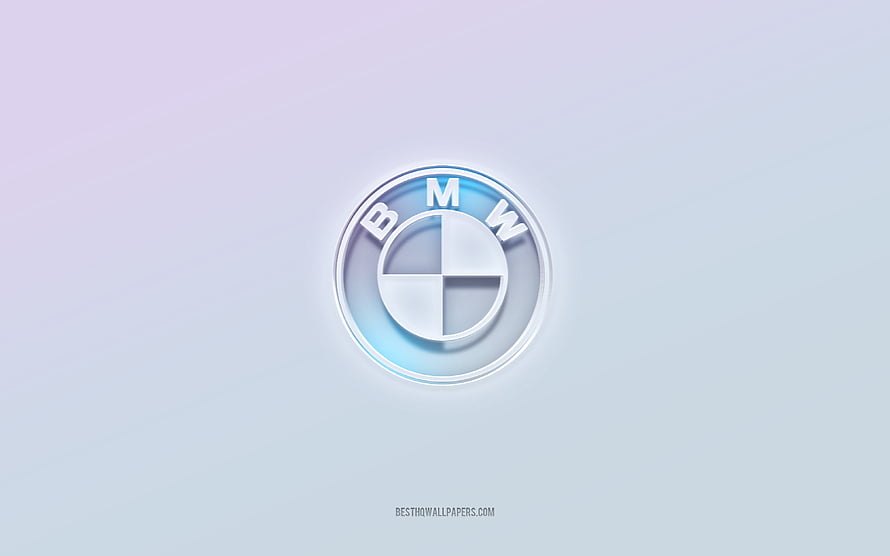 BMW 3D Emblem on Soft Lavender Gradient Background HD wallpaper