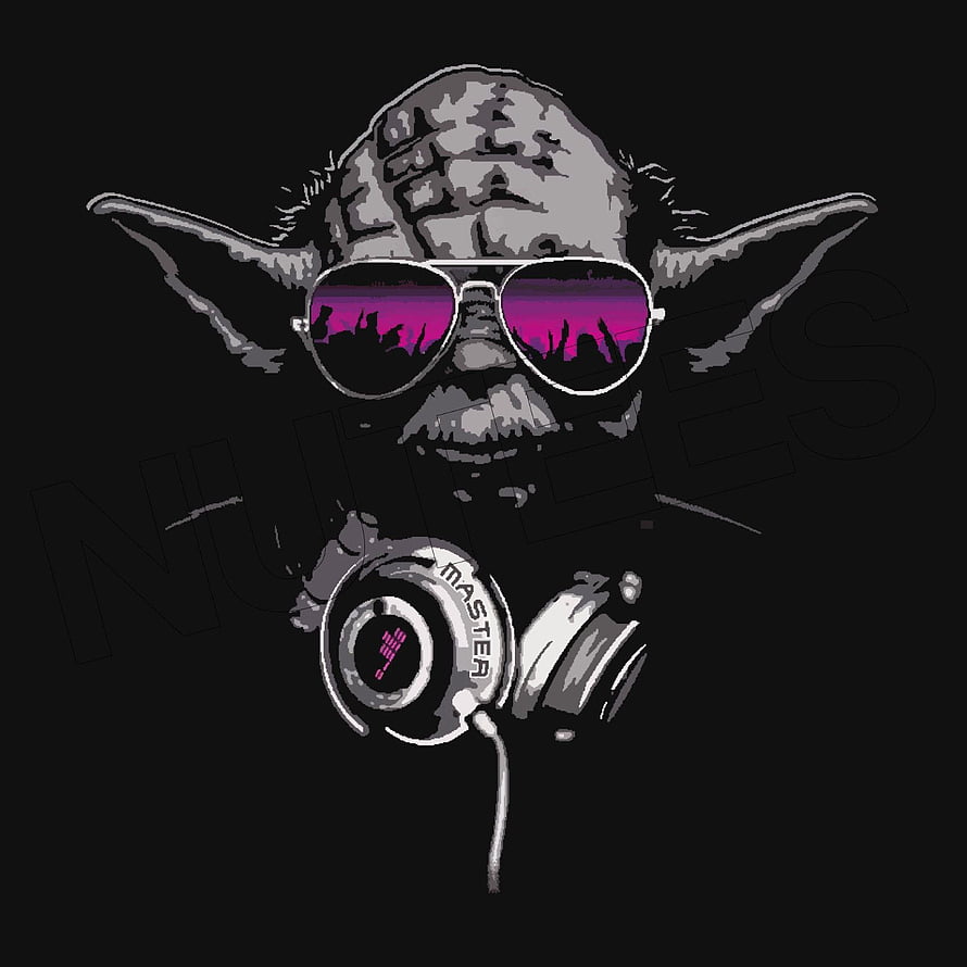 DJ Yoda Star Wars Character Wearing Aviator Sunglasses and Headphones on Black Background HD phone wallpaper