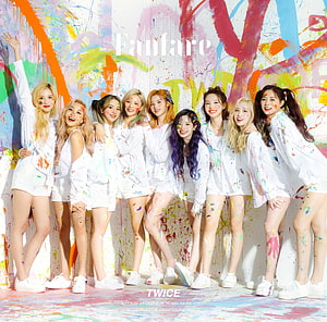 Twice Fanfare Japanese Single Cover Art With Colorful Paint Splashes HD wallpaper