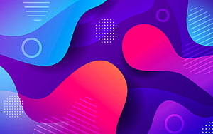 Vibrant Abstract Geometric Waves with Material Design Elements and Colorful Gradients HD wallpaper