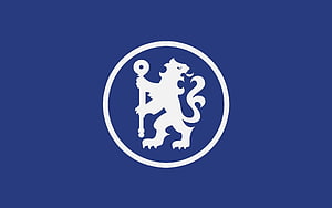 Chelsea FC Official Club Crest Emblem on Royal Blue Background HD wallpaper