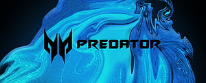 Acer Predator Gaming Brand Logo on Abstract Blue Liquid Background HD wallpaper