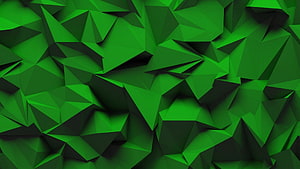 Emerald Green Low Poly Geometric Texture with Faceted 3D Relief Pattern HD wallpaper