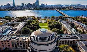 Aerial View of MIT Campus and Cambridge Skyline Over the Charles River HD wallpaper