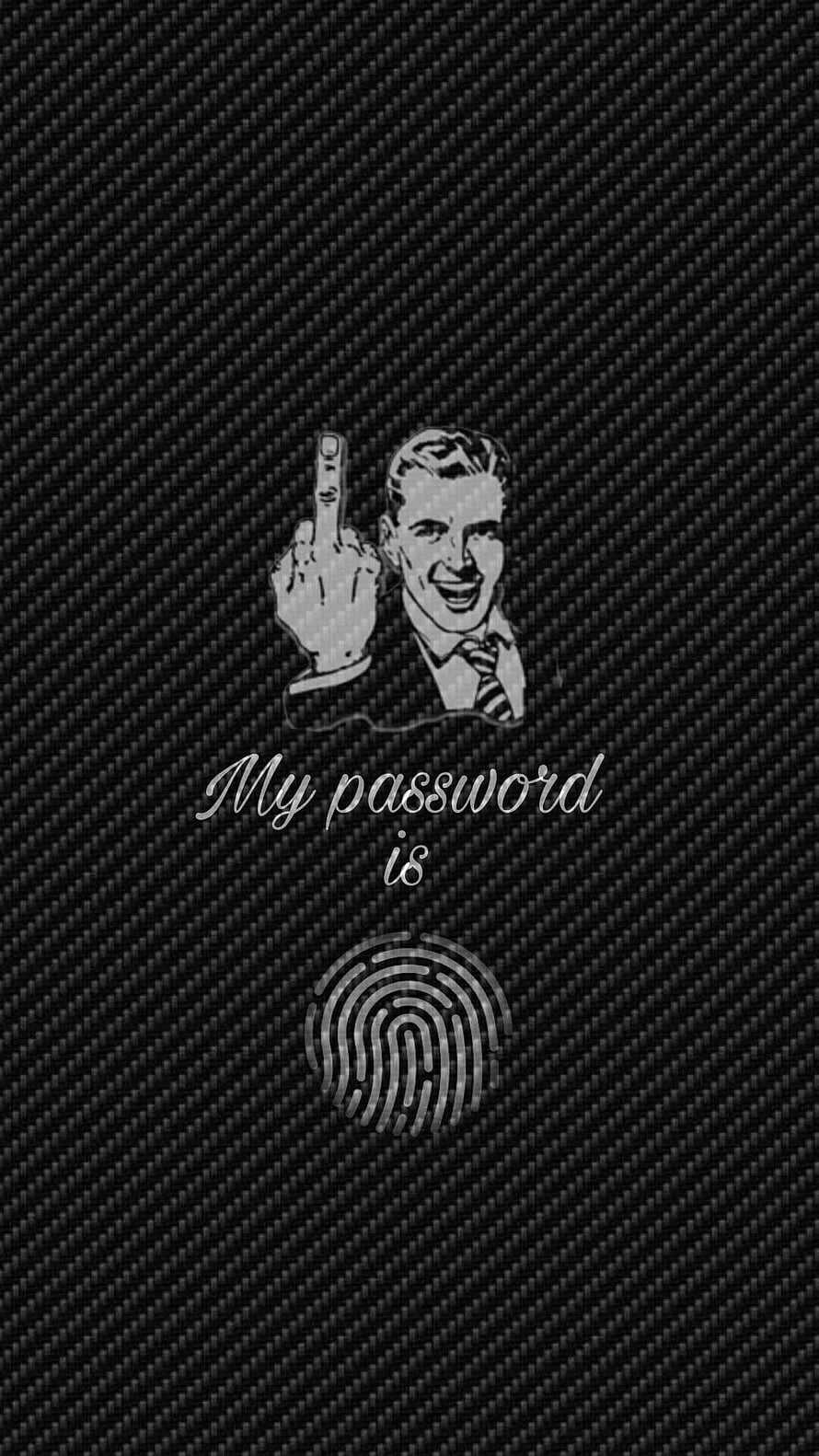 Funny Fingerprint Password Joke Wallpaper with Retro Man Illustration HD phone wallpaper