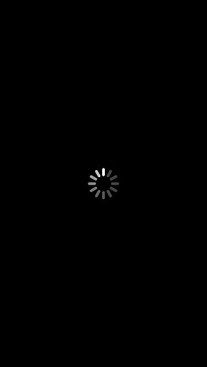 Minimalist Black Background with Centered White Loading Spinner Icon HD phone wallpaper