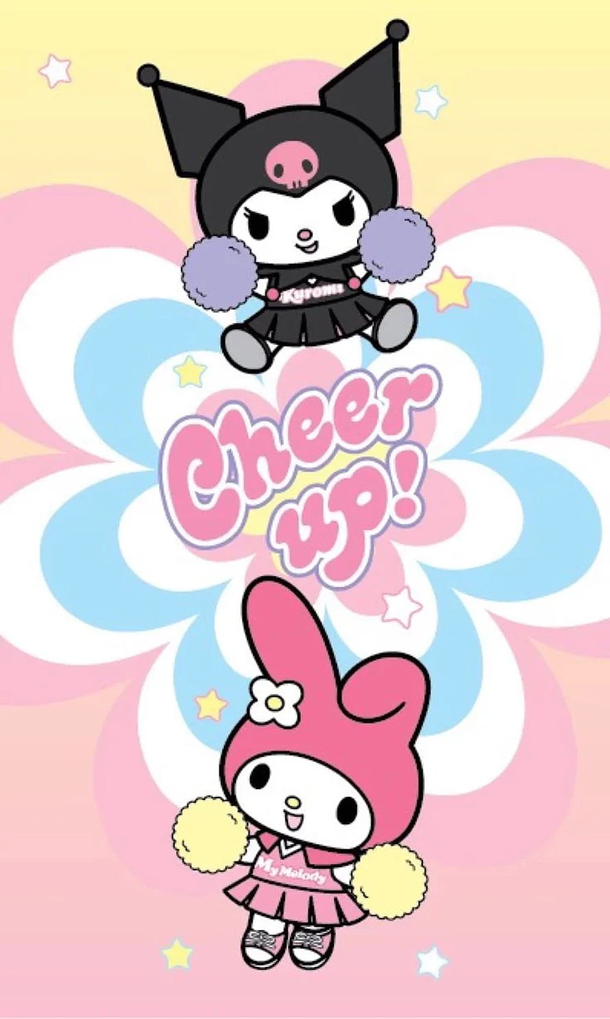 Kuromi and My Melody Cheerleader Wallpaper with Sanrio Characters HD phone wallpaper