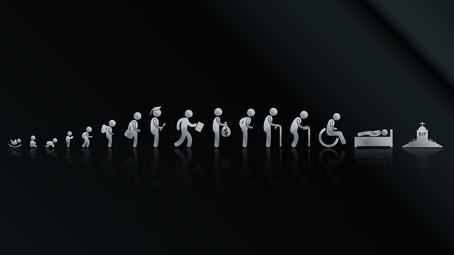 Human Life Cycle Stages From Birth to Death Minimalist Illustration HD wallpaper